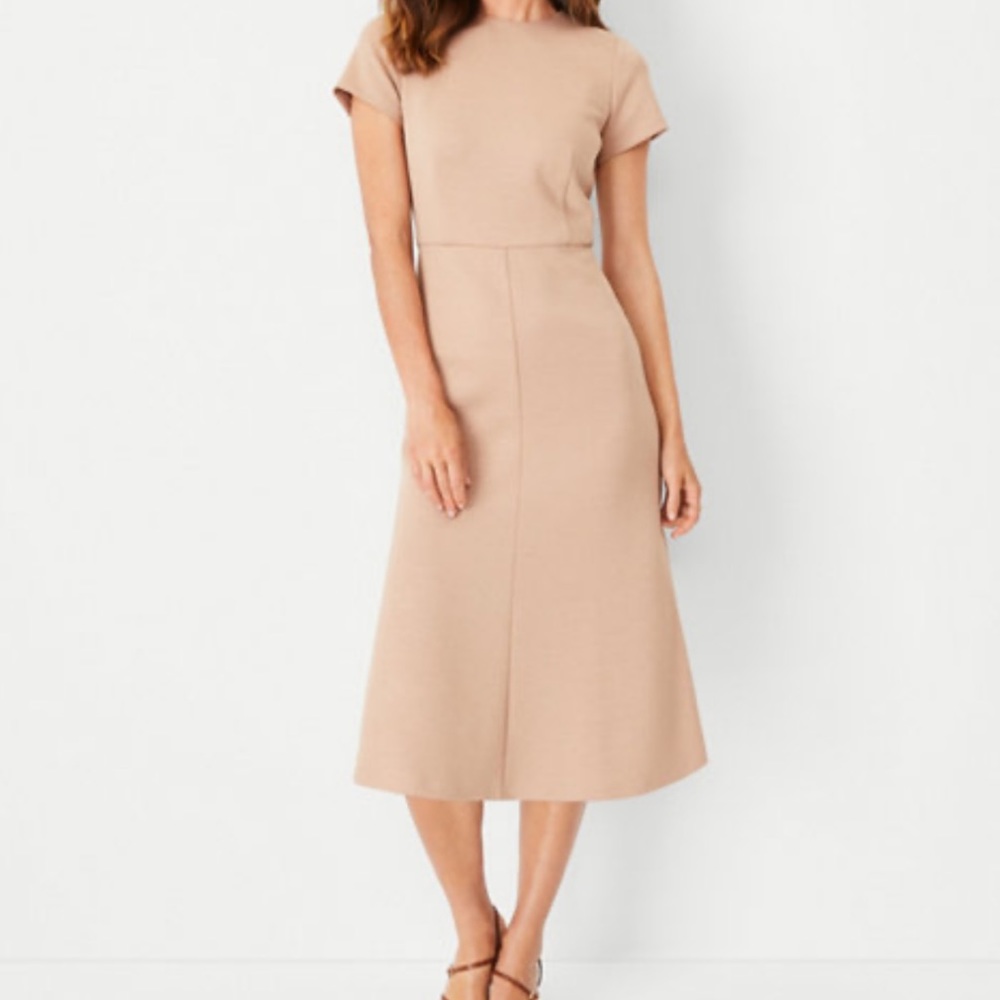 Ann Taylor Beige Midi Dress